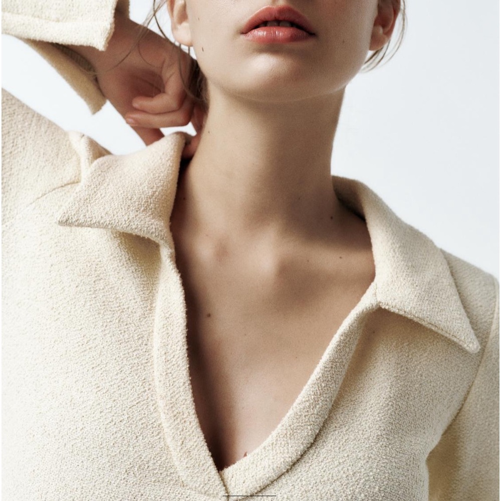 2024 ZARA BOUCLE MIDI SWEATER DRESS - Picture 3 of 6